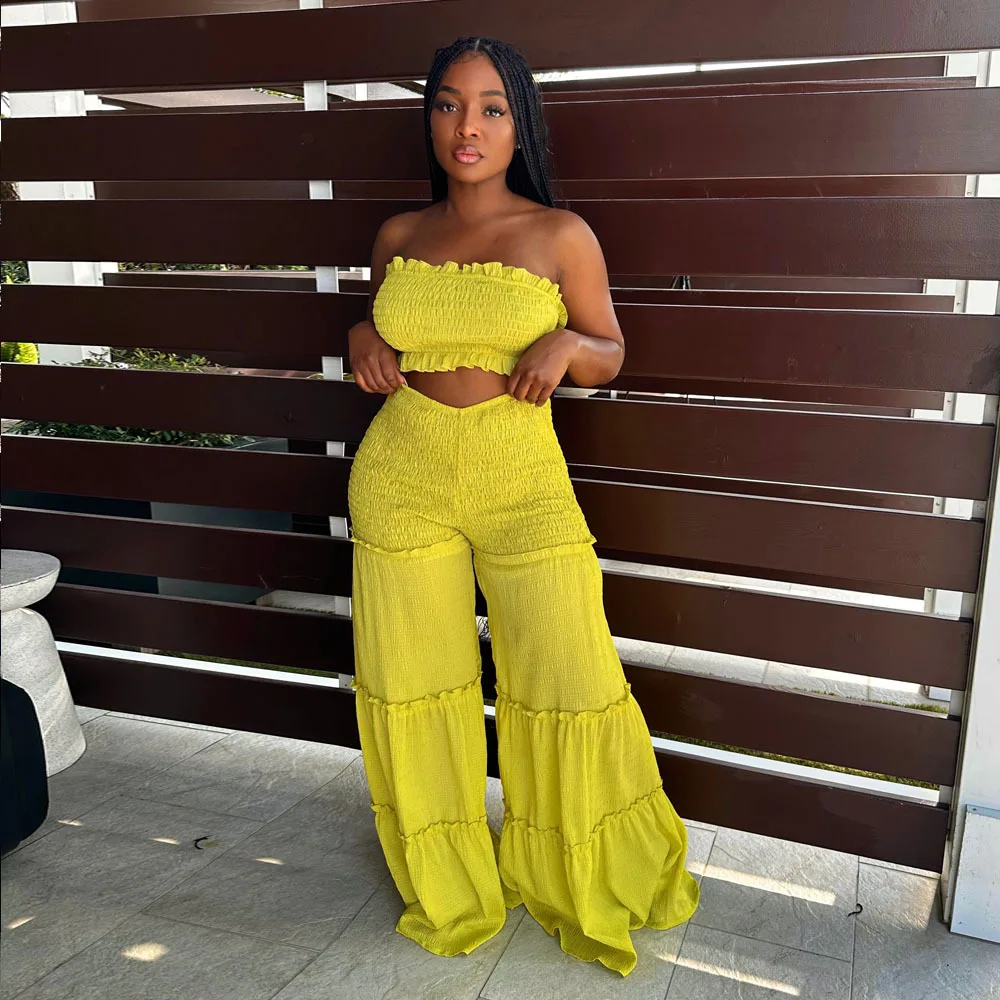 Casual Women Tracksuit Biker Two Piece Set Strapless Tank Top Shirt + Long Wide Pants Matching Set Clothes For Women Outfit
Casual Women Tracksuit Biker Two Piece Set Strapless Tank Top Shirt + Long Wide Pants Matching Set Clothes For Women Outfit