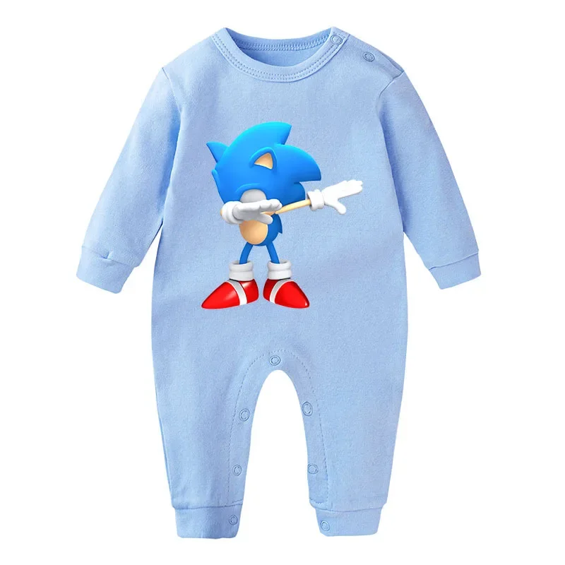 

Sonic infant jumpsuit 0-2 years old baby romper cartoon ironing figure long-sleeved climbing clothing