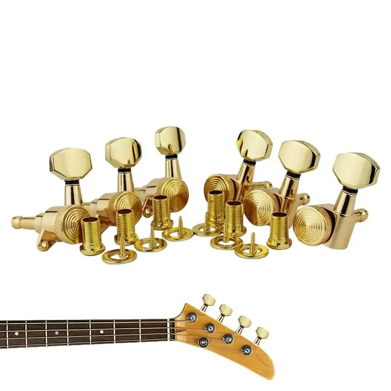 Guitar Locking Tuners Electric Guitar 6 In Line Locking Tuning Keys Sturdy 18:1 Gear Ratio Tuning Keys Pegs Guitar Accessories 
Guitar Locking Tuners Electric Guitar 6 In Line Locking Tuning Keys Sturdy 18:1 Gear Ratio Tuning Keys Pegs Guitar Accessories