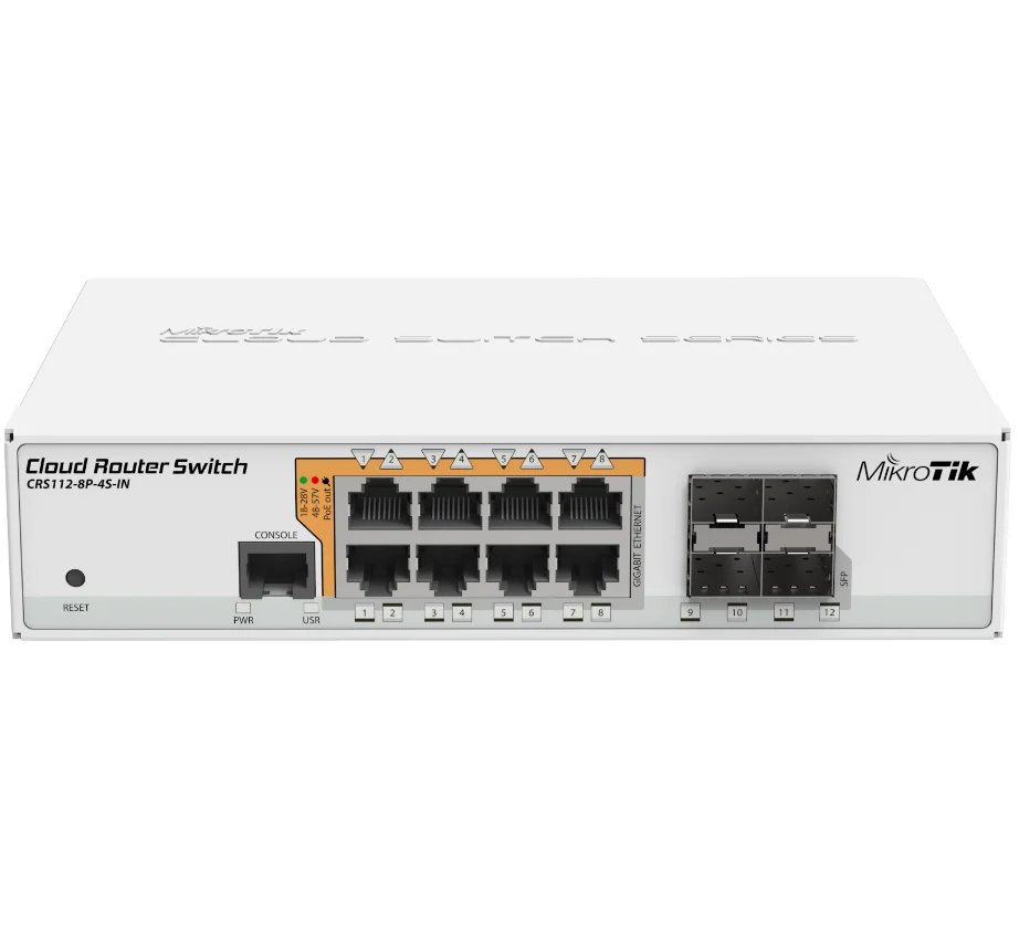 Настольный проводной коммутатор маршрутизации Poe MikroTik CRS112-8P-4S-IN 4 SFS Gigabit ROS
Настольный проводной коммутатор маршрутизации Poe MikroTik CRS112-8P-4S-IN 4 SFS Gigabit ROS