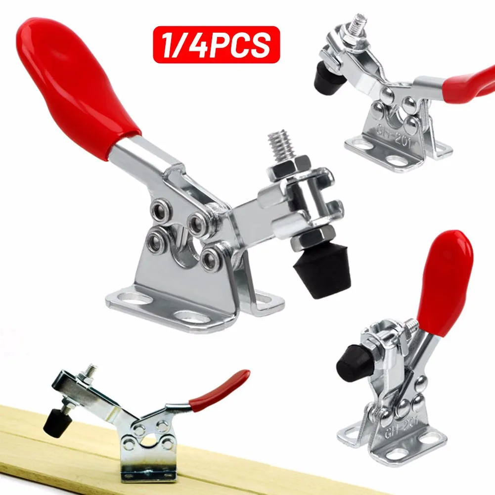 

GH-201 Horizontal Toggle Clamp Quick-Release Toggle Clamps Set 27KG Vertical Toggle Clamp Hand Clip Tool Clamps For Woodworking