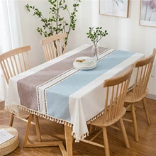 Cotton Tablecloths, Waterproof Table Covers Stripe Simple Style Coffee White Blue Dining Table Coffee Table Deco
Cotton Tablecloths, Waterproof Table Covers Stripe Simple Style Coffee White Blue Dining Table Coffee Table Deco