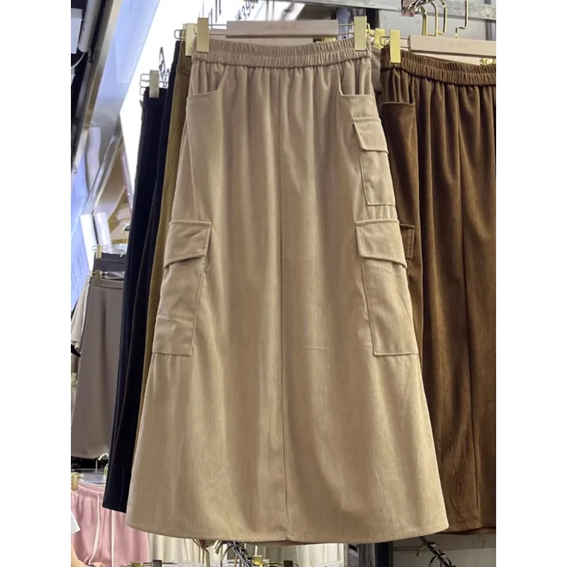Cargo Skirt Elastic Waist Pockets Corduroy A-line Jupe Femme Korean Style Skirts for Women Autumn Almighty Streetwear Dropship
Cargo Skirt Elastic Waist Pockets Corduroy A-line Jupe Femme Korean Style Skirts for Women Autumn Almighty Streetwear Dropship