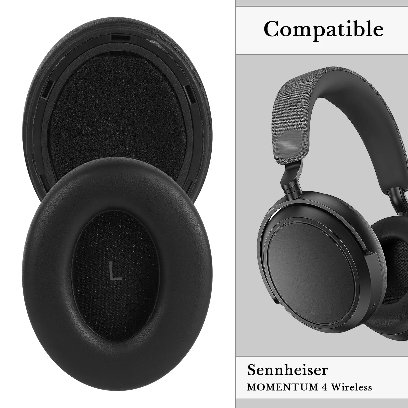 Replacement Ear Pads Compitible with Sennheiser Momentum 4 Wireless Headphones,Headset Earpads (Protein Leather) Replacement Ear Pads Compitible with Sennheiser Momentum 4 Wireless Headphones,Headset Earpads (Protein Leather)