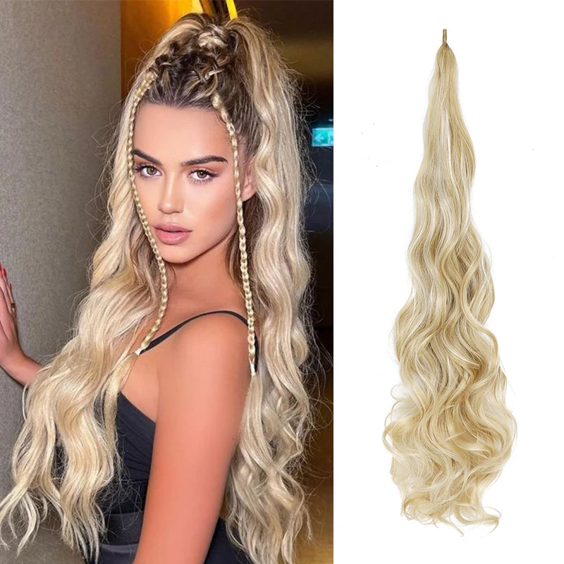 

Long Wavy Hair Ponytail for Women Wave Flexible Wrap Around Pony Tail Hair Extension Synthetic Natural Curly Hairpiece Fake Tail