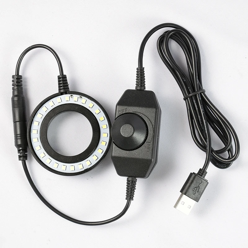 

USB LED Ring Integrated Dimmer Light Illuminator Adjustable Lamp Source for Monocular Binocular Trinocular Stereo Microscope