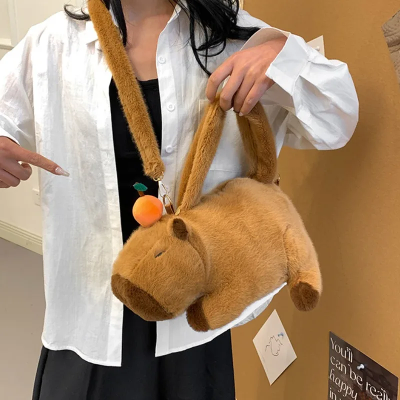 Capybara Plush Handbag Kawaii Fashion Plushie Doll Fur Shoulder Bag Children's Handbag Bag Handbag Mini Cute Knapsack Bag Gift 
Capybara Plush Handbag Kawaii Fashion Plushie Doll Fur Shoulder Bag Children's Handbag Bag Handbag Mini Cute Knapsack Bag Gift