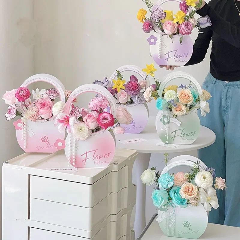 3 Pcs Portable Flower Packaging Box Integrated Circular Handle Portable Flower Basket Flower Shop Bouquet Floral Arrangement Bag
3 Pcs Portable Flower Packaging Box Integrated Circular Handle Portable Flower Basket Flower Shop Bouquet Floral Arrangement Bag