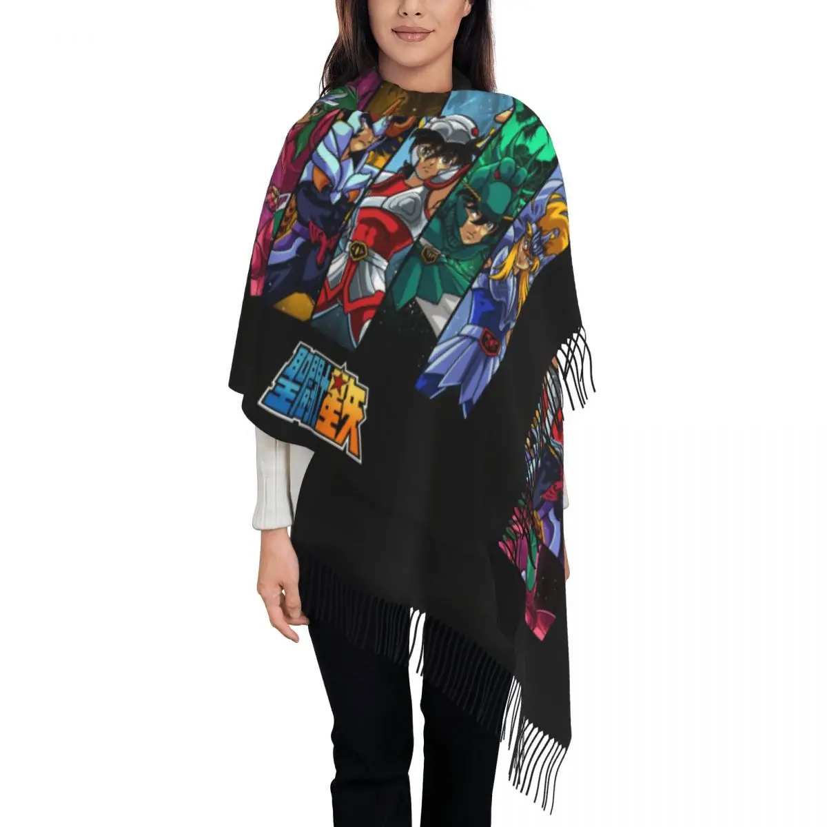 Female Large Knights Of The Zodiac Scarves Women Winter Thick Warm Tassel Shawl Wrap Saint Seiya Anime Manga Scarf
Female Large Knights Of The Zodiac Scarves Women Winter Thick Warm Tassel Shawl Wrap Saint Seiya Anime Manga Scarf