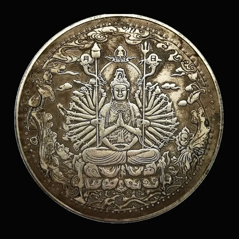 Prajnaparamita Hrdaya Sutra Buddhism Thousand-Hand Kwan-yin Pattern Collectible Gift Antique Imitation Commemorative Coin
Prajnaparamita Hrdaya Sutra Buddhism Thousand-Hand Kwan-yin Pattern Collectible Gift Antique Imitation Commemorative Coin
