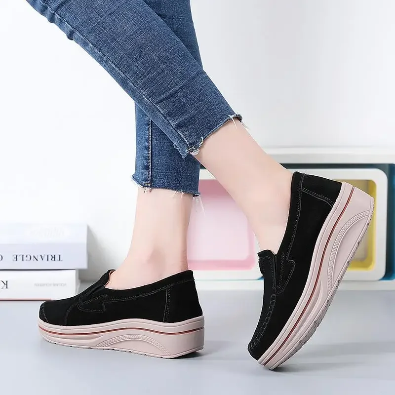 

Moccasins Flat Loafers Mother's Shoes Genuine Leather Pumps Soft Leather Soft Soled Flats Comfortable and Non-Slip Leather Shoes