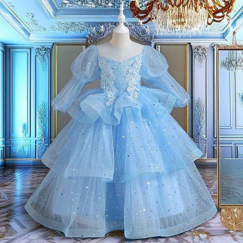 Outong Shinng Tulle Girls' Dress Children's Piano Performance Wear Girl Wedding Fluffy Long Sleeved Princess Dresses For Kids
Outong Shinng Tulle Girls' Dress Children's Piano Performance Wear Girl Wedding Fluffy Long Sleeved Princess Dresses For Kids