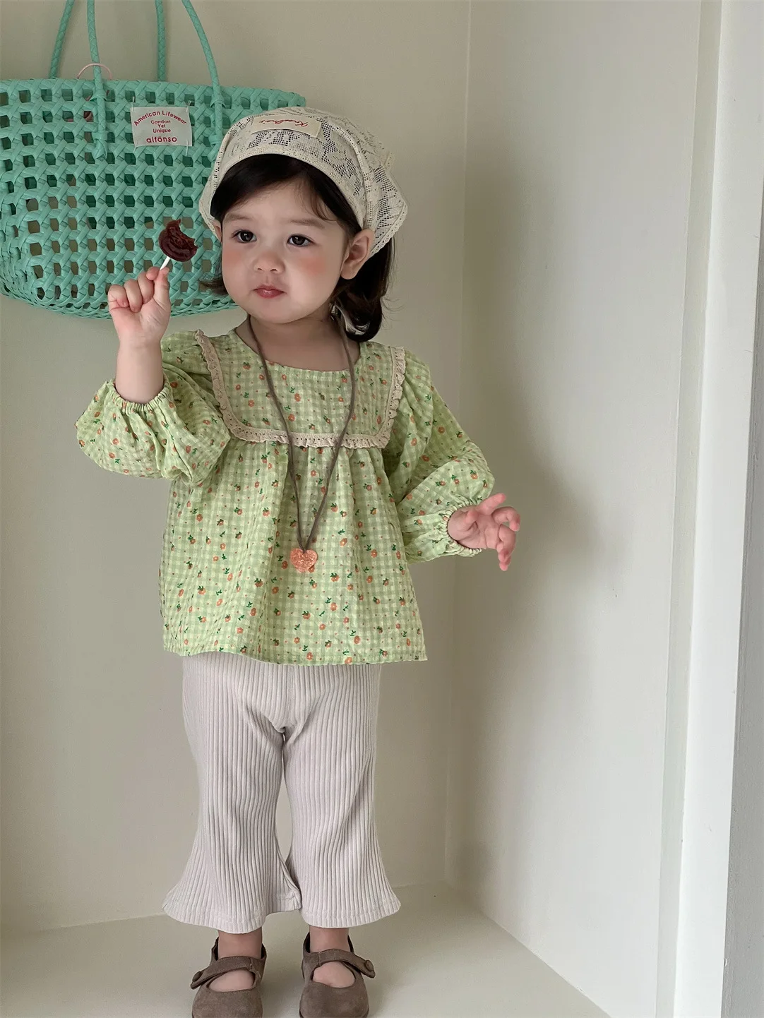 2025 Autumn New Baby Long Sleeve Loose Shirts Cotton Girls Cute Sweet Print Blouse Toddler Casual Plaid Tops Infant Clothes 14 Sa9fc73952dc74cb48173d675177fa1365