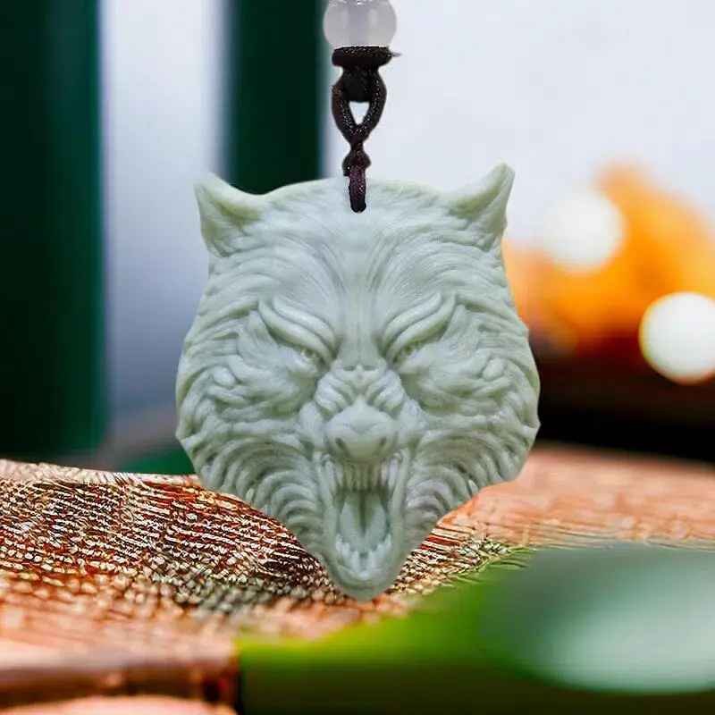 Natural Real Jade Wolf Pendant Necklace Accessories Designer Talismans Fashion Chinese Gift Charm Carved Jewelry Amulet
Natural Real Jade Wolf Pendant Necklace Accessories Designer Talismans Fashion Chinese Gift Charm Carved Jewelry Amulet