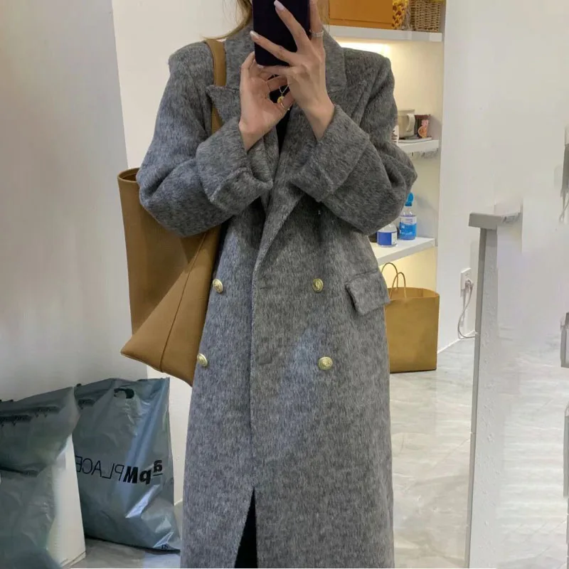 Blazer Collar Woolen Jacket Women's Overcoat Autumn Winter New Fashion Loose Long Double-Breasted Thicke Woolen Windbreaker Coat
Blazer Collar Woolen Jacket Women's Overcoat Autumn Winter New Fashion Loose Long Double-Breasted Thicke Woolen Windbreaker Coat