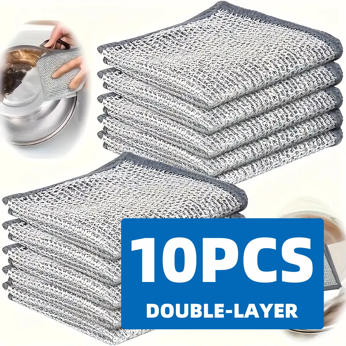 1/3/5/10 New Upgraded Single/Double-Layer Scratch Resistant Wire Dishcloths Scratch Resistant Wire Dishcloths Kitchen Cleaning 1/3/5/10 New Upgraded Single/Double-Layer Scratch Resistant Wire Dishcloths Scratch Resistant Wire Dishcloths Kitchen Cleaning
