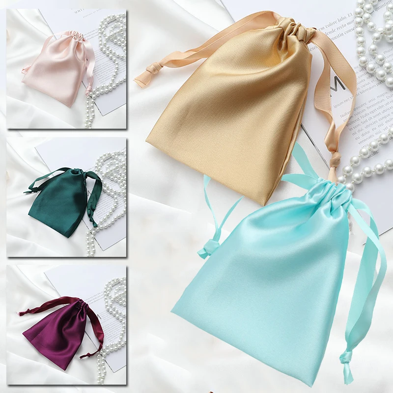 

Imitation Silk Drawstring Bags Jewelry Bag Packaging Pouches Candy Wedding Party Makeup Gift Pocket Wrapping Supplly