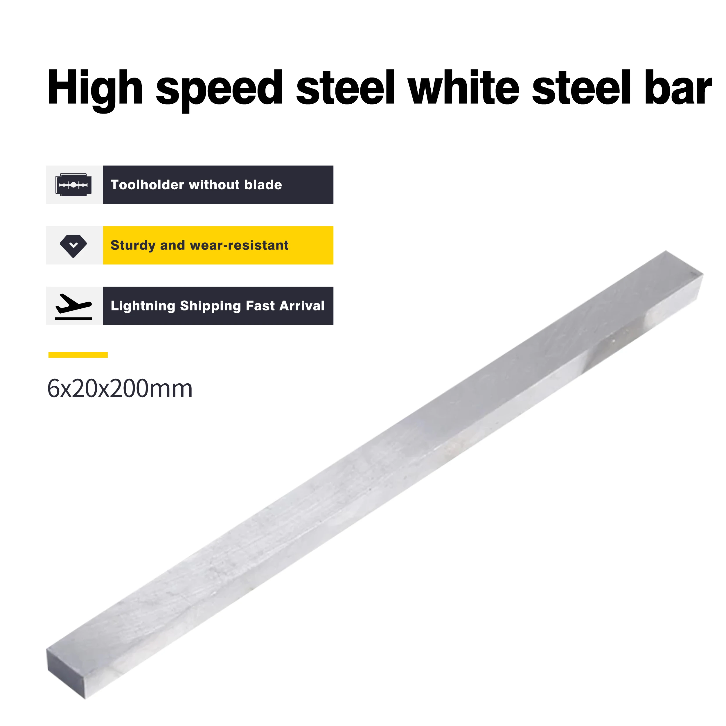 White Steel Bar 6x8x200 6x10x200 6x12x200 6x14x200 6x16x200 CNC Lathe Turning Tools Superhard High Speed Steel 6x18x200 6x20x200
White Steel Bar 6x8x200 6x10x200 6x12x200 6x14x200 6x16x200 CNC Lathe Turning Tools Superhard High Speed Steel 6x18x200 6x20x200