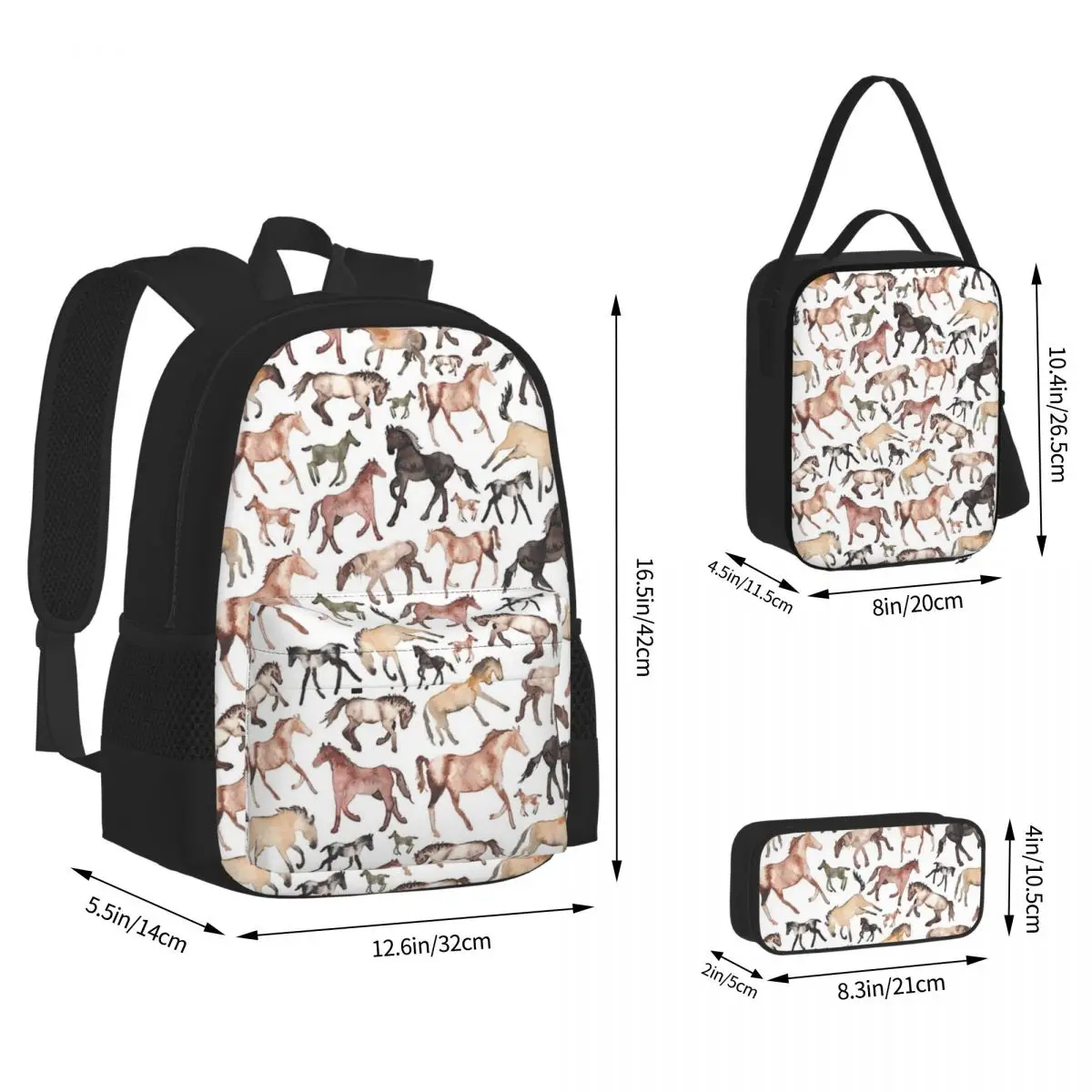 Horses Backpacks Boys Girls Bookbag Children School Bags Cartoon Kids Rucksack Lunch Bag Pen Bag Three-Piece Set
Horses Backpacks Boys Girls Bookbag Children School Bags Cartoon Kids Rucksack Lunch Bag Pen Bag Three-Piece Set