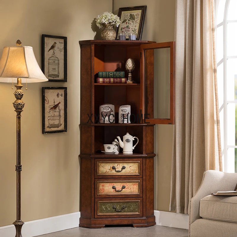 American-Style Solid Wood Living Room Wall Corner Cabinet Retro Triangle Decorative Storage Cabinet
American-Style Solid Wood Living Room Wall Corner Cabinet Retro Triangle Decorative Storage Cabinet