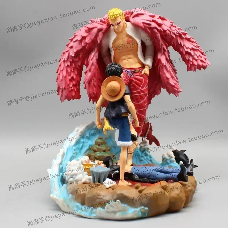 

21cm One Piece Luffy Anime Figure Donquixote Doflamingo Vs Luffy Figurine Pvc Statue Model Doll Decoration Toy Kid Birthday Gift