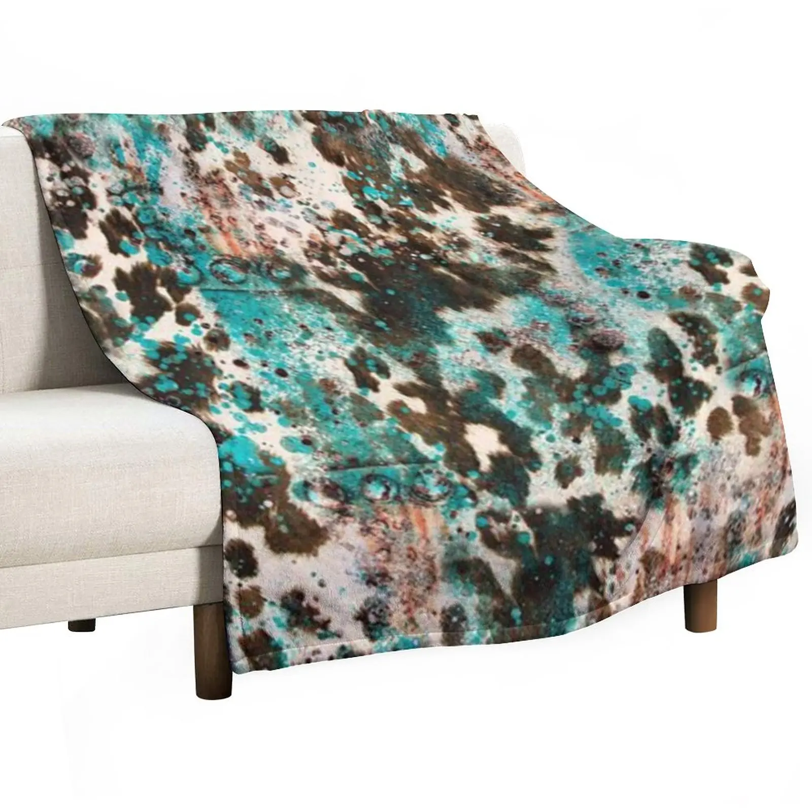 Western Boho Cowhide Turquoise Pattern Throw Blanket manga fluffy blanket Retro Blankets
Western Boho Cowhide Turquoise Pattern Throw Blanket manga fluffy blanket Retro Blankets