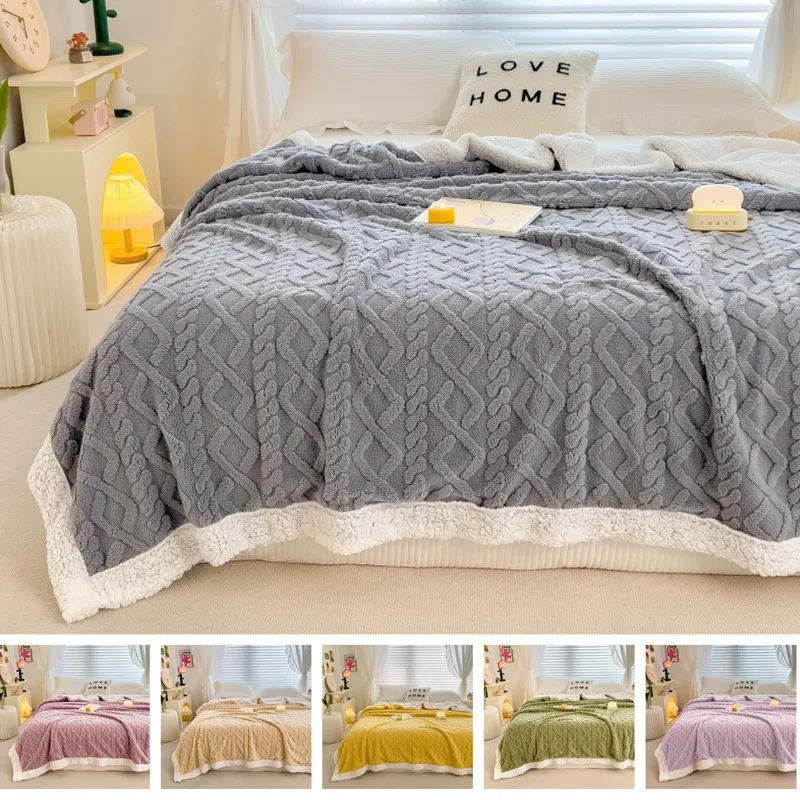 

1pc Solid Color Blanket Taffel Velvet Bed Linen Nap Blankets Travel Shawl плед для кровати Skin-friendly Plaid Home Bedspread