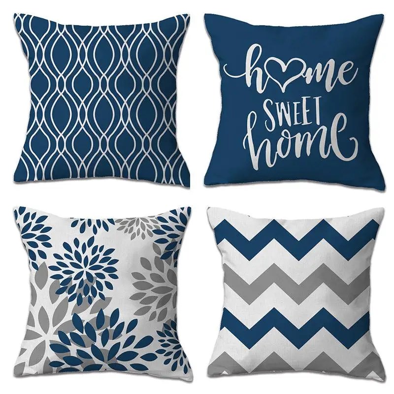 Throw Pillow Case Striped Blue White Gray Geometric Abstract Cushion Covers For Home Sofa Chair Decorative Pillow Cases
Throw Pillow Case Striped Blue White Gray Geometric Abstract Cushion Covers For Home Sofa Chair Decorative Pillow Cases