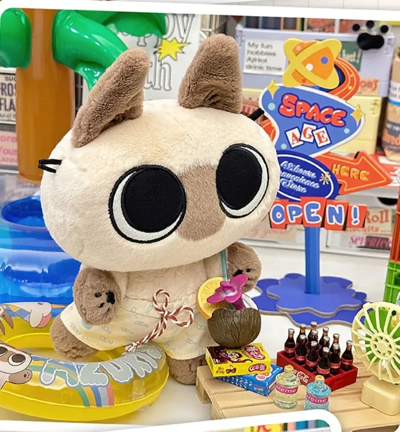 

2023 Genuine New Jojo Story Siamese Cat Bean Paste Vacation Funds Demon Style Cotton Doll 20cm Kawaii Girl Heart Christmas Gifts