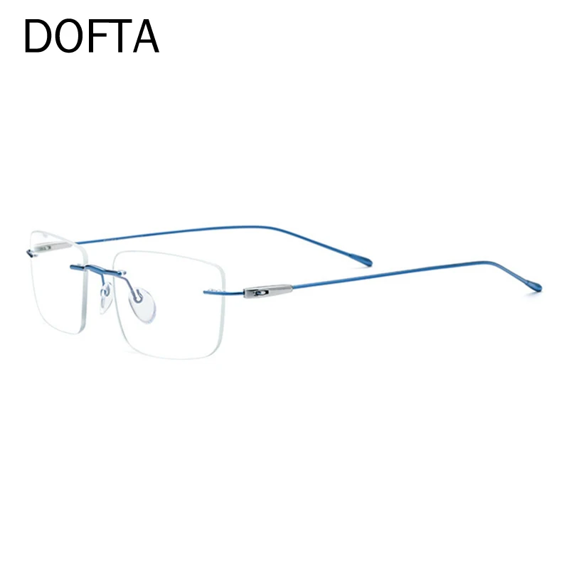 

DOFTA Titanium Rimless Optical Glasses Frame Men Square Prescription Frameless Eyeglasses Women Myopia Screwless Eyewear 5921
