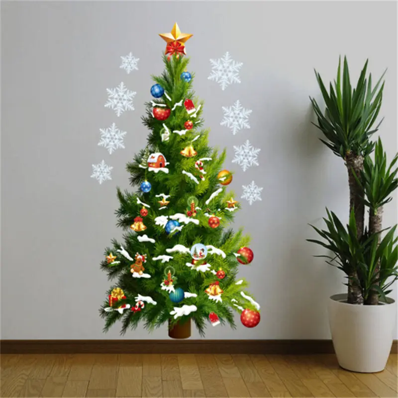 

New Christmas Wall Stickers Large Christmas Tree Sticker Removable Decal Home Decor Shopping Mall Window Decoration