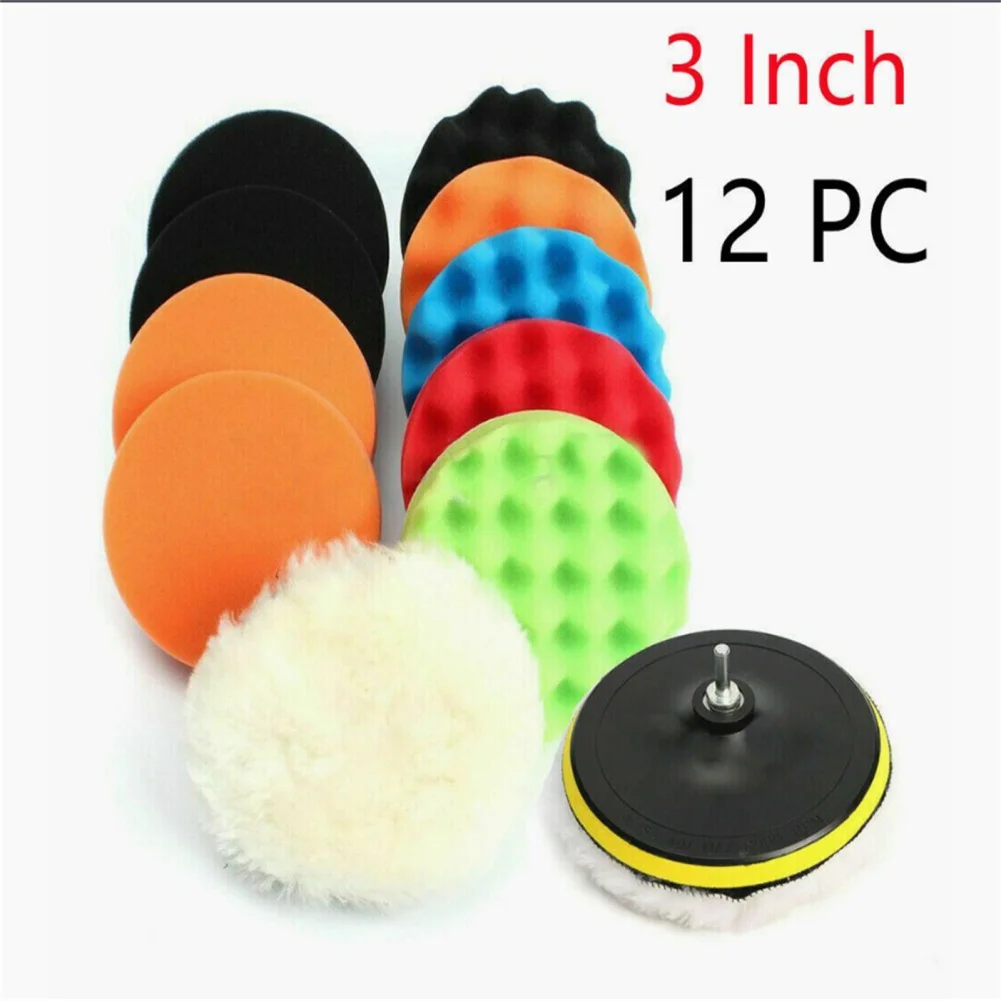12pcs 3 Inch Buffing Polishing Pads Sponge Pads Buffer Polisher Kit Wool Pads For Car Polishing Waxing Cleaning
12pcs 3 Inch Buffing Polishing Pads Sponge Pads Buffer Polisher Kit Wool Pads For Car Polishing Waxing Cleaning