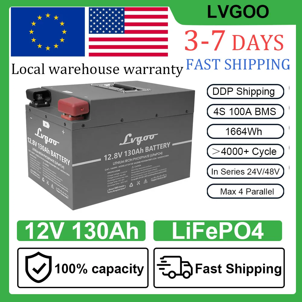 Аккумулятор LiFePO4 12 В, 100 Ач, 130 Ач, литий-железо-фосфатная аккумуляторная батарея Grand A, встроенная батарея BMS для RV, солнечного дома
Аккумулятор LiFePO4 12 В, 100 Ач, 130 Ач, литий-железо-фосфатная аккумуляторная батарея Grand A, встроенная батарея BMS для RV, солнечного дома