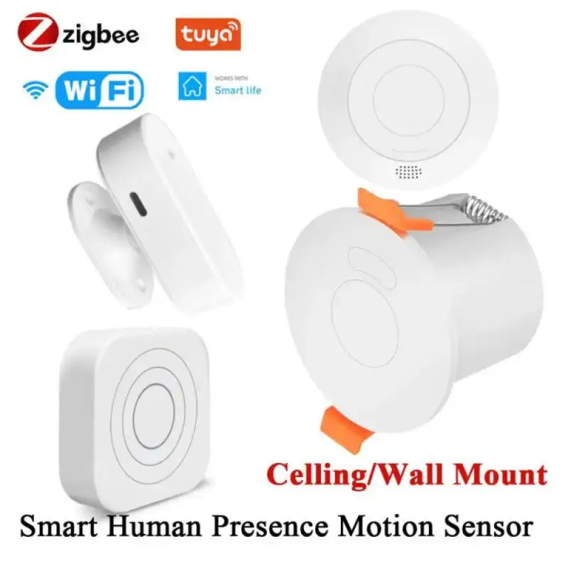 

ZigBee/Wifi 5.8/24G MmWave Radar Human Presence Motion Sensor Light Luminosity Detection PIR Sensor Work With Tuya Smart Life