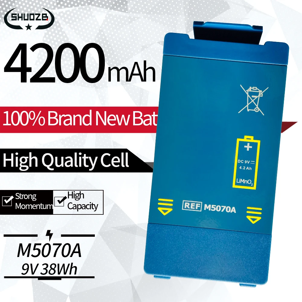 

M5070A M5066A M5068A Medical Battery Pack For Philips Defibrillator HeartStart HS1 FRx M5067A 861304,Home OnSite AED 9V 4200mAh