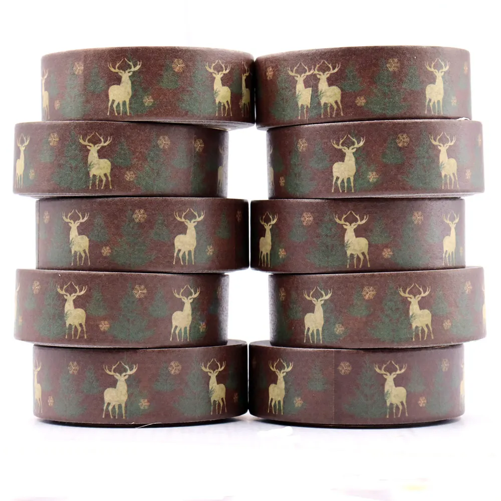 2022 NEW 10pcs/lot 15mm*10m Christmas Elk Snow Trees Decorative Washi Tape Scrapbooking Masking Tape School Office Supply
2022 NEW 10pcs/lot 15mm*10m Christmas Elk Snow Trees Decorative Washi Tape Scrapbooking Masking Tape School Office Supply