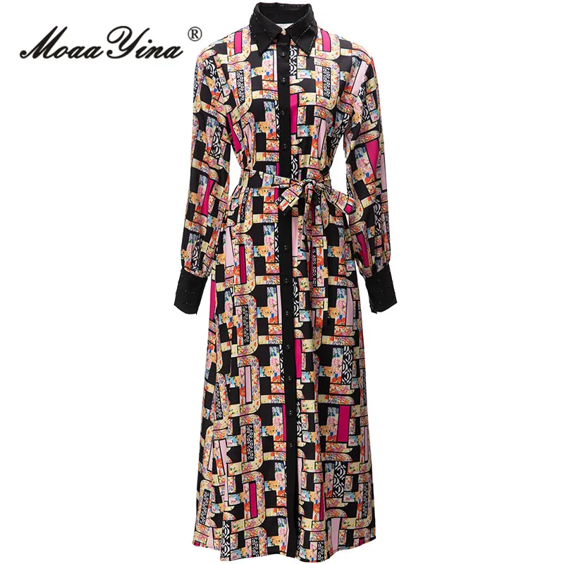 MoaaYina, Осеннее модное дизайнерское винтажное платье с принтом, женское однобортное приталенное длинное платье с отворотами, украшенное бриллиантами
MoaaYina, Осеннее модное дизайнерское винтажное платье с принтом, женское однобортное приталенное длинное платье с отворотами, украшенное бриллиантами