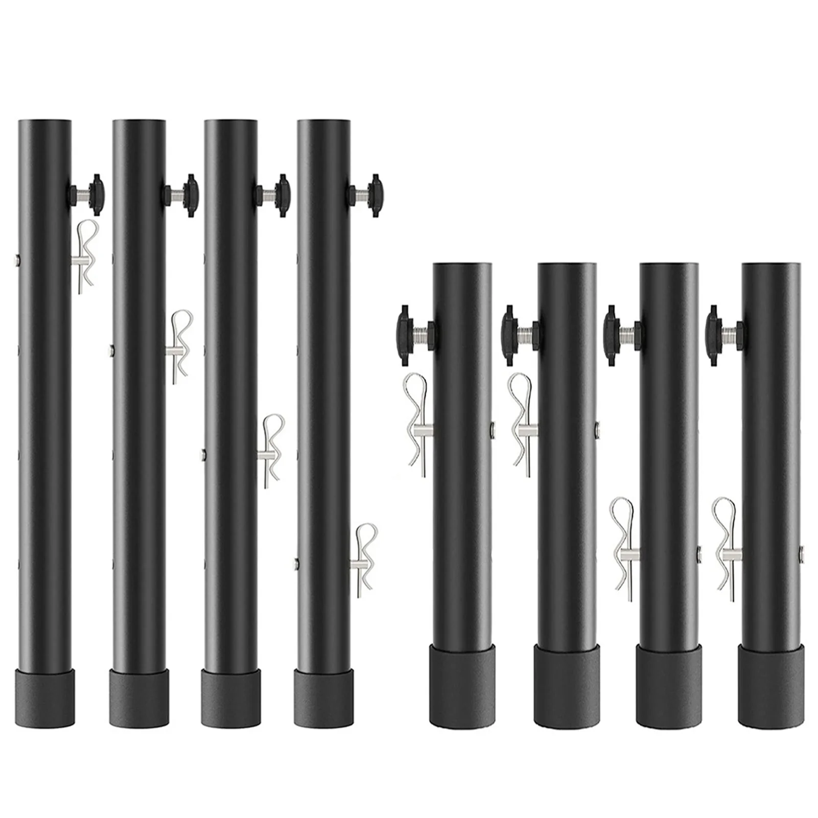 

4pcs Folding Table Leg Risers Black Adjustable Table Height Extenders for Straight and Bent Legs