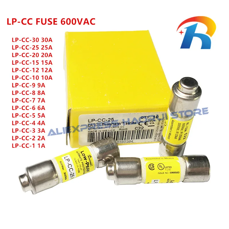 

10Pcs New LOW-PEAK Delay Current Limiting Fuse LP-CC 1A 2A 3A 4A 5A 6A 7A 8A 10A 12A 15A 20A 25A 30A 600V 10*38MM FUSES