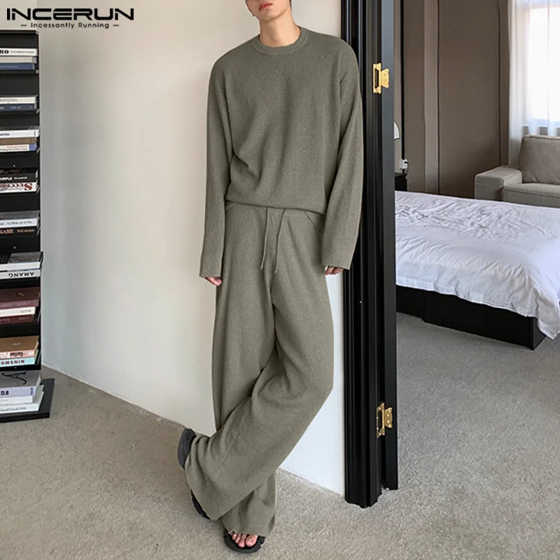 2024 Men Casual Sets Solid O-neck Long Sleeve T Shirt & Pants Two Pieces Sets Streetwear Loose Fashion Men's Suits S-5XL INCERUN
2024 Men Casual Sets Solid O-neck Long Sleeve T Shirt & Pants Two Pieces Sets Streetwear Loose Fashion Men's Suits S-5XL INCERUN