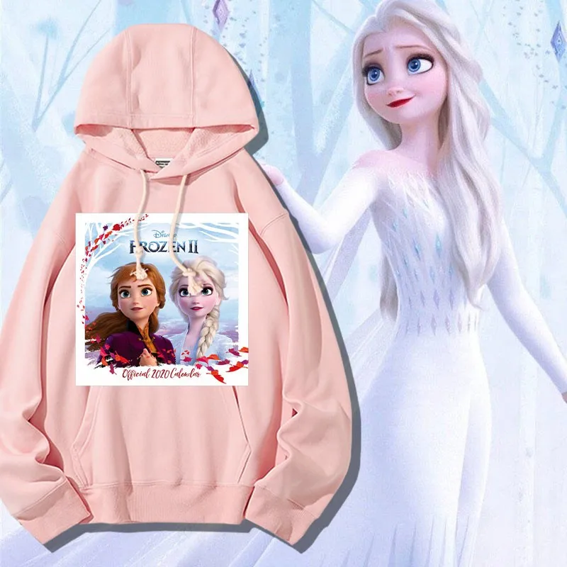 

Disney Frozen Co-branded Clothes Female Coat Girl Elsa Princess Anime Peripheral Hoodie Autumn