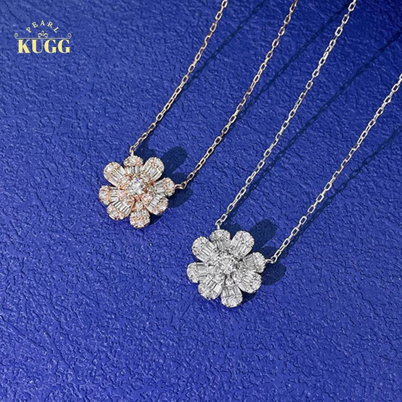 KUGG 18K White or Rose Gold Necklace Real Natural Diamond Pendant Romantic Flower Shape Elegant Jewelry for Women Engagement
KUGG 18K White or Rose Gold Necklace Real Natural Diamond Pendant Romantic Flower Shape Elegant Jewelry for Women Engagement