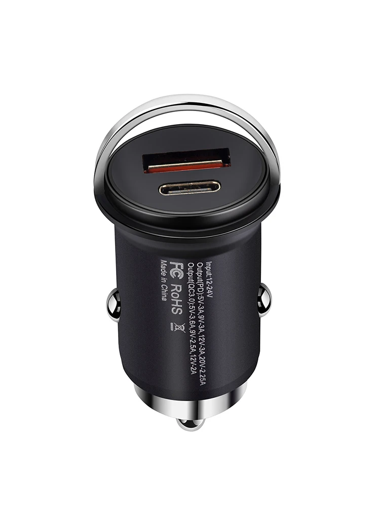 Electronic Car Charger 20V-2.25A 45W Max 5V-15V/3A Black Hard Plastic+Metal Mini Thumb-sized Body PD+QC3.0 Tool
Electronic Car Charger 20V-2.25A 45W Max 5V-15V/3A Black Hard Plastic+Metal Mini Thumb-sized Body PD+QC3.0 Tool