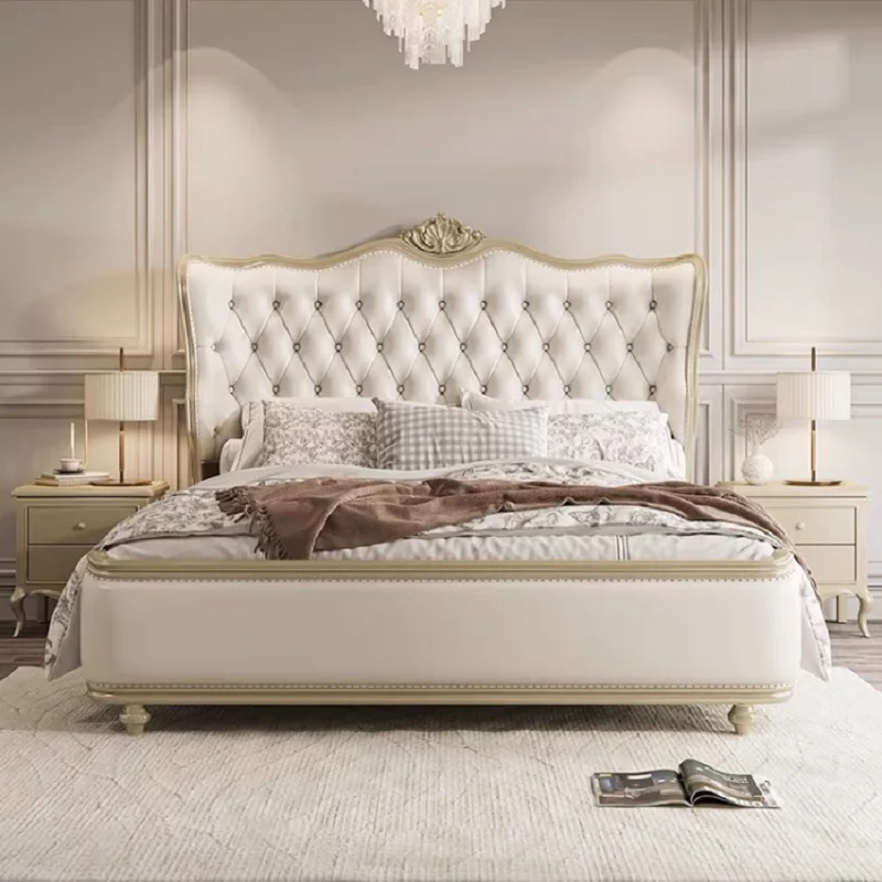 European Luxury Double Bed High End Glamorous Full Size Headboard Bed Frame Platform Wood Safe letto matrimoniale home furniture
European Luxury Double Bed High End Glamorous Full Size Headboard Bed Frame Platform Wood Safe letto matrimoniale home furniture