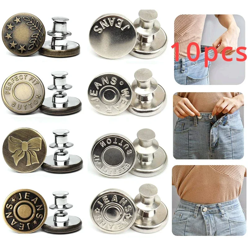 10Pcs Metal Jeans Buttons 17mm Replacement No-Sewing Pin Buttons Repair Kit Nailless Removable Jean Buckles Clothing Pants Pins
10Pcs Metal Jeans Buttons 17mm Replacement No-Sewing Pin Buttons Repair Kit Nailless Removable Jean Buckles Clothing Pants Pins