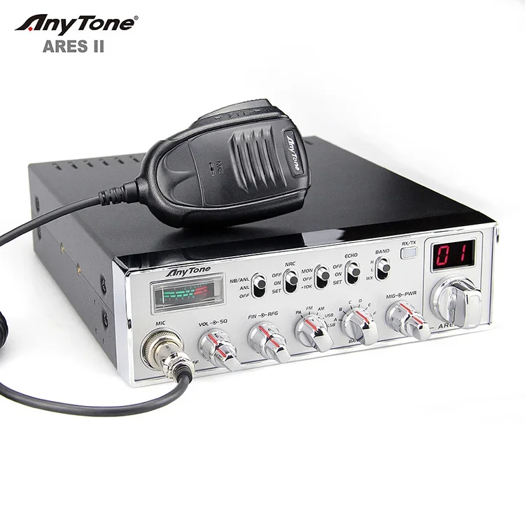 

AnyTone ARES II AM FM SSB 27Mhz CB Radio 24.715-30.105 MHz HF Transceiver 45W High Power Long Range Walkie Talkie