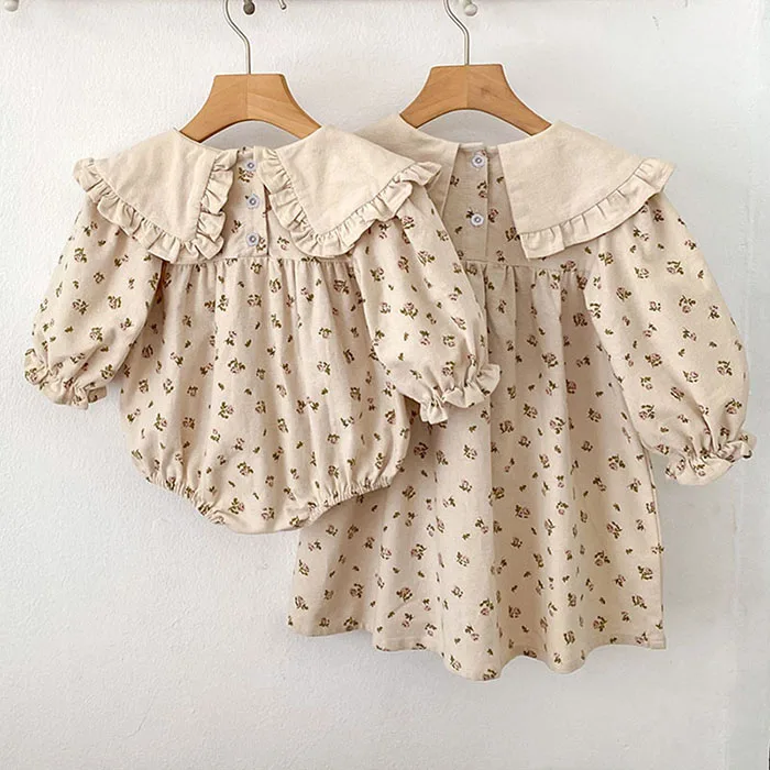 2025 New Autumn Sister Dress 2-6Yrs Girl Party Dress Long Sleeved Cotton Print Kids Princess Dresses Baby Girl Romper 8 Saa221827b38e4b849042af22739ea362O