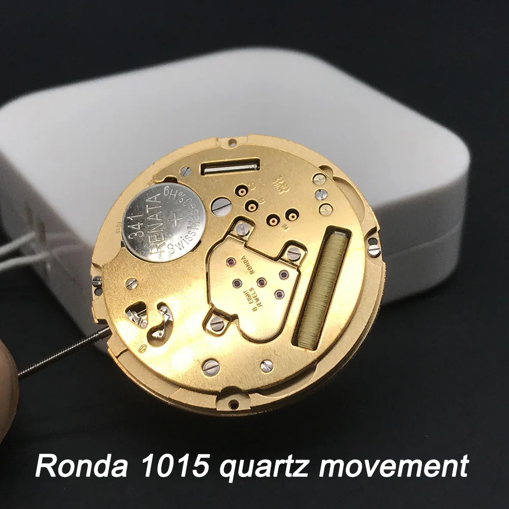 

Ronda 1015 SW Quartz Watch Movement Eight Jewels Golden Mechanism Replacement Movt EOL R9 with Battery