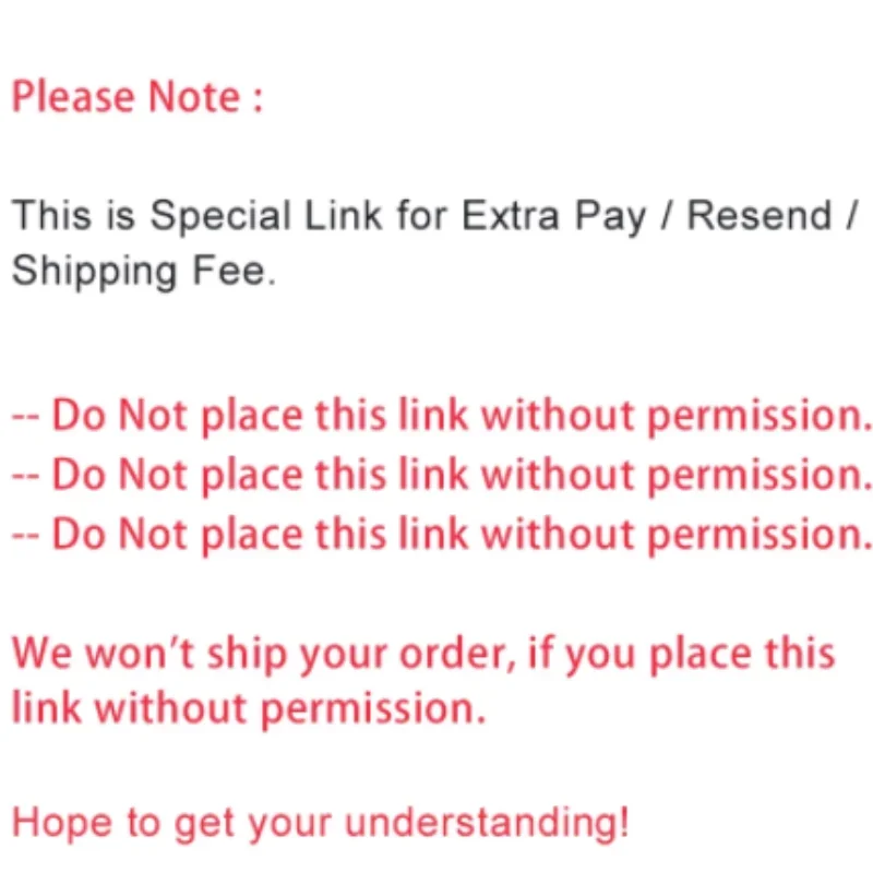 

Special Link for Extra Payment/Resend/Freight-Do Not Place This without Permission