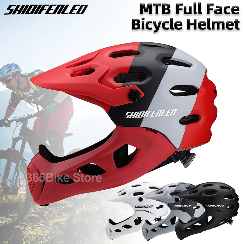 

MTB Full Face Helmet Adult DH Downhill Bike Helmet Safety 57-62cm Anti-collision Breathable Off-Road BMX Mountain Bike Helmet